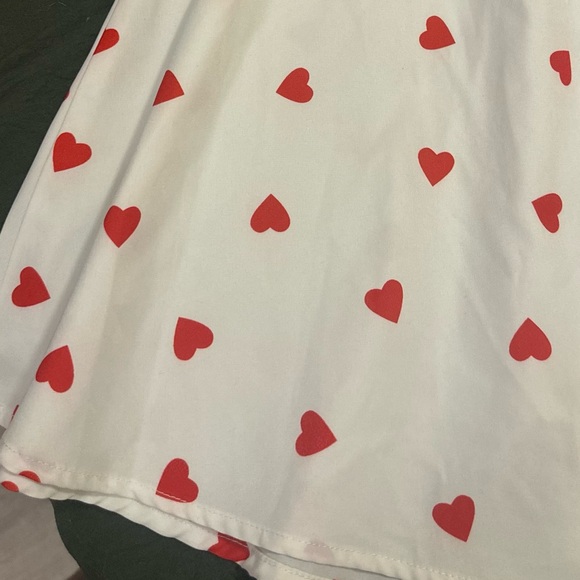 White Midi Dress with Red Hearts ♥️ Valentines Day - Picture 4 of 6
